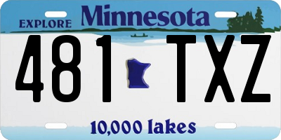 MN license plate 481TXZ