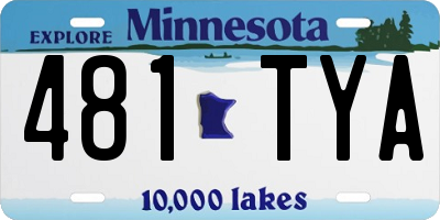 MN license plate 481TYA