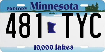 MN license plate 481TYC