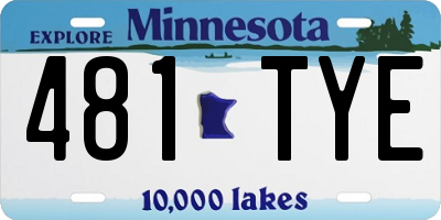 MN license plate 481TYE