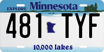 MN license plate 481TYF