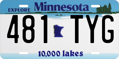 MN license plate 481TYG