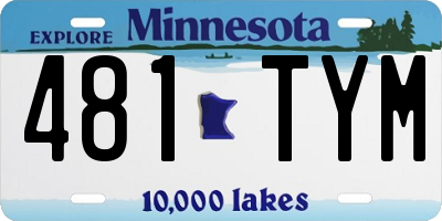 MN license plate 481TYM