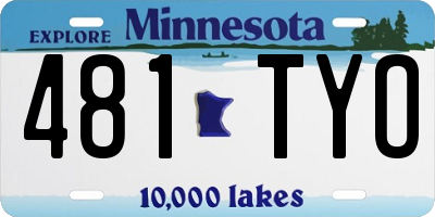 MN license plate 481TYO