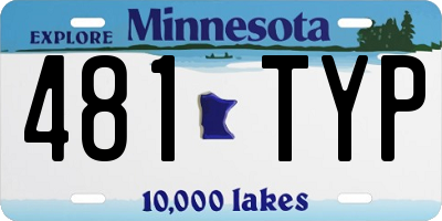 MN license plate 481TYP