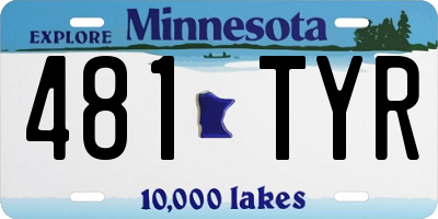 MN license plate 481TYR
