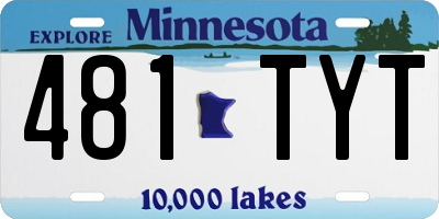 MN license plate 481TYT