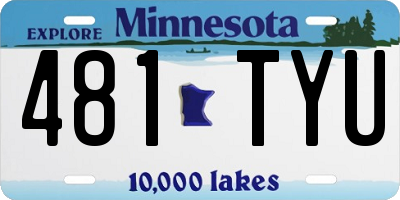 MN license plate 481TYU