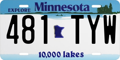 MN license plate 481TYW