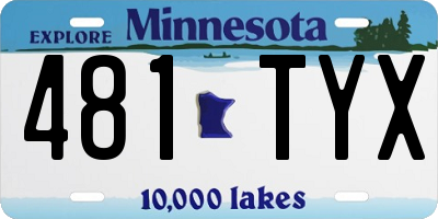 MN license plate 481TYX