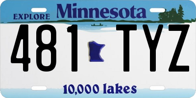 MN license plate 481TYZ