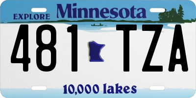 MN license plate 481TZA