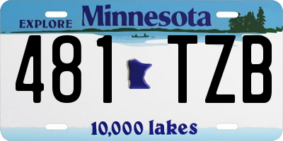 MN license plate 481TZB