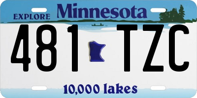 MN license plate 481TZC