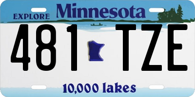 MN license plate 481TZE