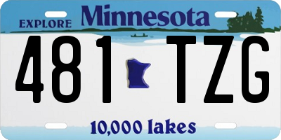 MN license plate 481TZG