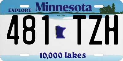 MN license plate 481TZH