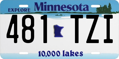 MN license plate 481TZI