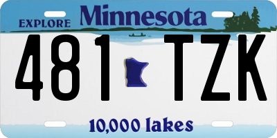 MN license plate 481TZK