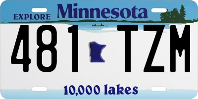 MN license plate 481TZM