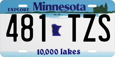 MN license plate 481TZS