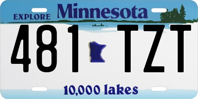 MN license plate 481TZT