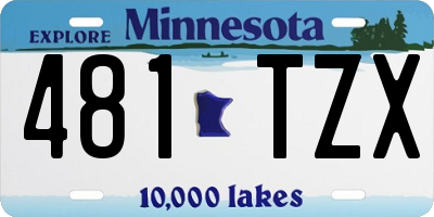 MN license plate 481TZX