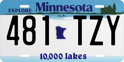 MN license plate 481TZY