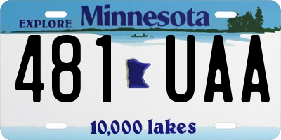 MN license plate 481UAA