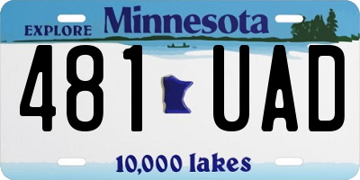 MN license plate 481UAD