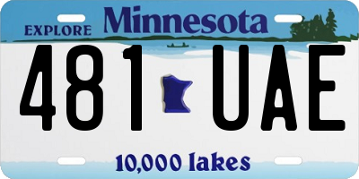 MN license plate 481UAE