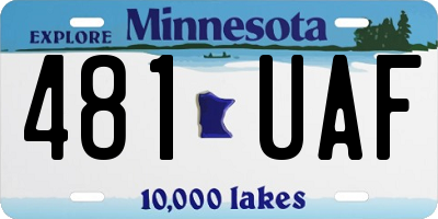MN license plate 481UAF