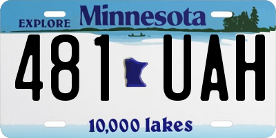 MN license plate 481UAH