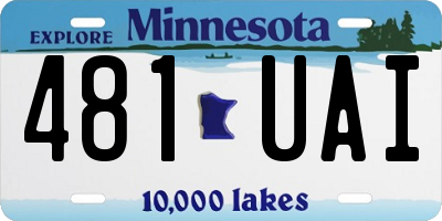 MN license plate 481UAI