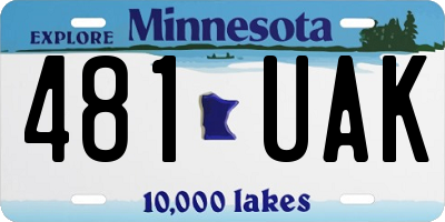 MN license plate 481UAK