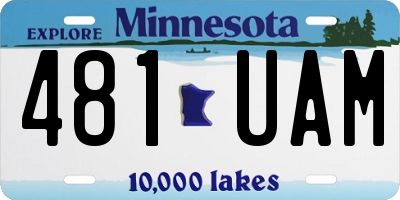 MN license plate 481UAM