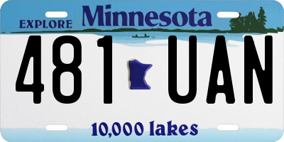 MN license plate 481UAN