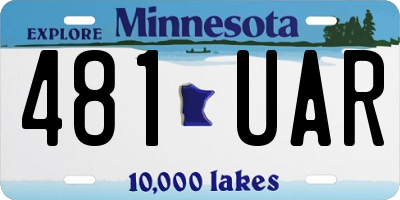 MN license plate 481UAR