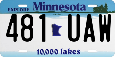 MN license plate 481UAW