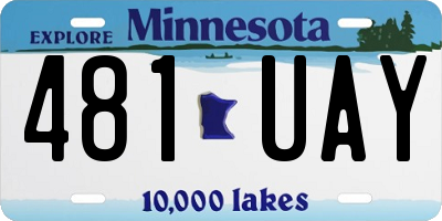 MN license plate 481UAY
