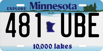 MN license plate 481UBE