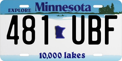 MN license plate 481UBF