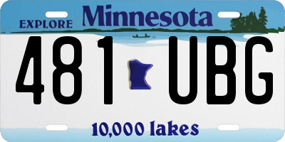 MN license plate 481UBG