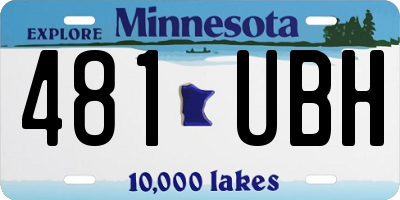 MN license plate 481UBH