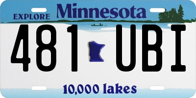 MN license plate 481UBI