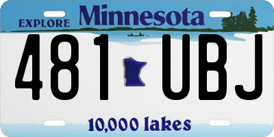 MN license plate 481UBJ