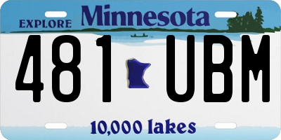 MN license plate 481UBM