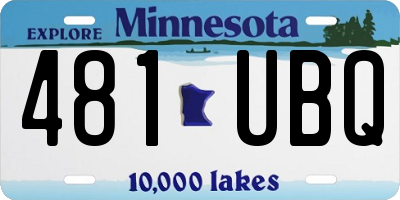 MN license plate 481UBQ