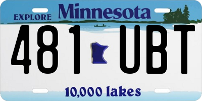 MN license plate 481UBT