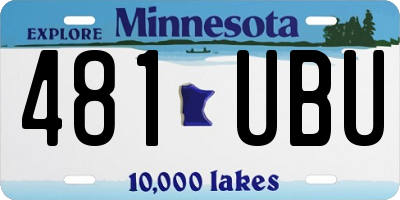 MN license plate 481UBU